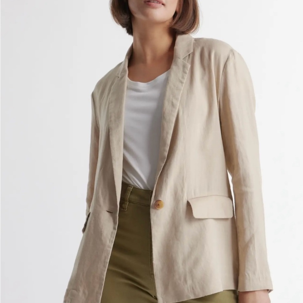 Quince Linen Blazer Driftwood Size Medium